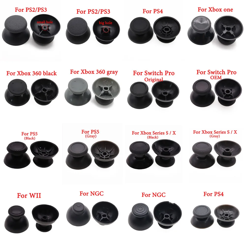 2Pc Joystick Analogico Thumb Stick Grip Cap Per Ps5 Ps4 Ps3 Ps2 Joypad Controller Per Xbox One Seriex X/S Per Ngc Thumbsticks