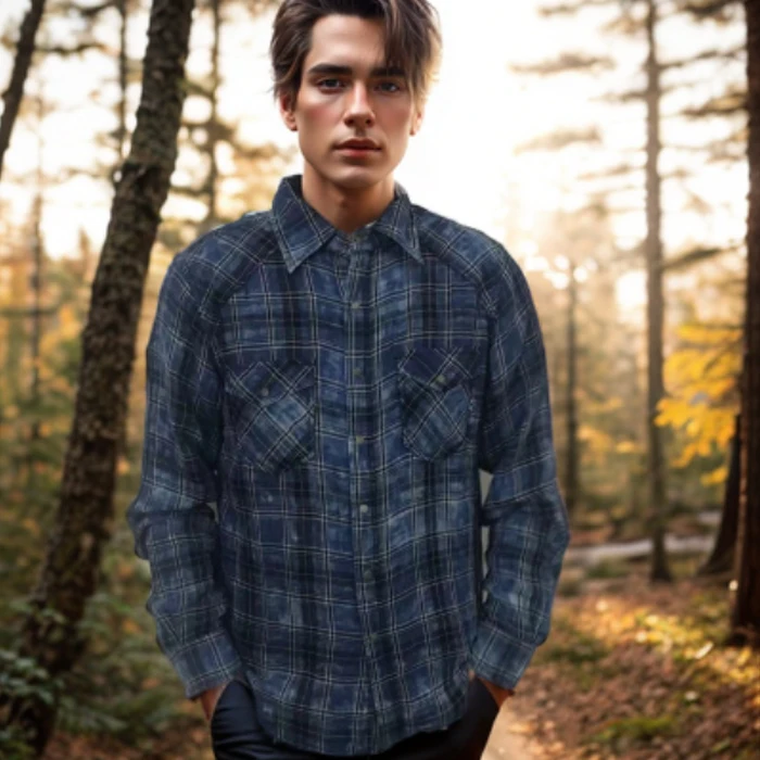 

Men's 100%cotton double yarns shirt Ozone wash western shirt