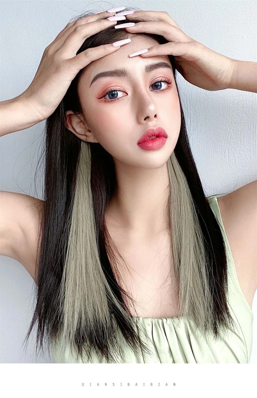 VaaJee Synthetic Clip Wigs Women Heat Resistant Straight Hair Extensions With Clips Multicolor Crochet Braid Hair For Teen Girls