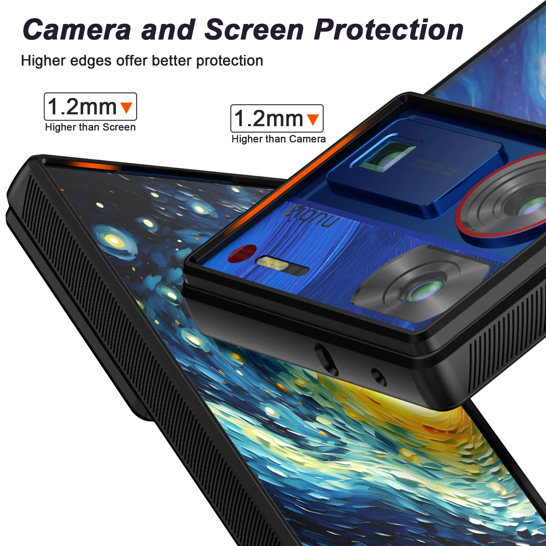 for Nubia Z60 Ultra Case  Slim Fit Translucent Matte Hard PC Back & Soft TPU Bumper Protective [Military-Grade Drop Protection]