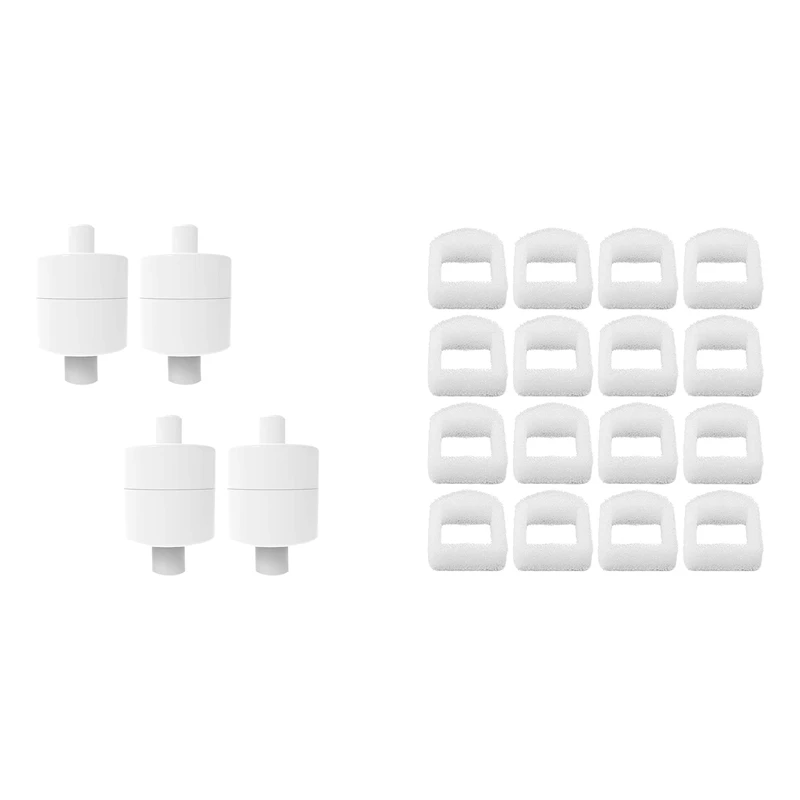 

Аксессуары для домашних животных 28 шт.: 4 фонтана для кошек, фильтр для воды, дозатор для собак и 24 сменных поролоновых фильтра