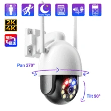 

Techage Ultra HD 2K 4K Outdoor Wifi PTZ IP Camera 8MP AI Human Detect Wireless Security Camera 2-way Audio Video Surveillance