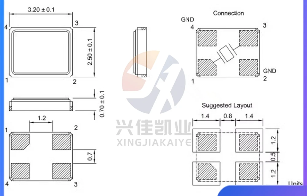 25PCS SMD 3225 SMD passive quartz crystal oscillator 13.56MHZ 13.560MHZ 13.560M 20PF 10PPM 3225 13.560 3.2*2.5mm 4P