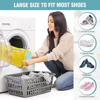 Shoe Washing Machine Bag Invisible Zipper Side Opening Shoe Laundry Bags Sneakers Reusable Shoes Cleaning Bags for All Sizes 2