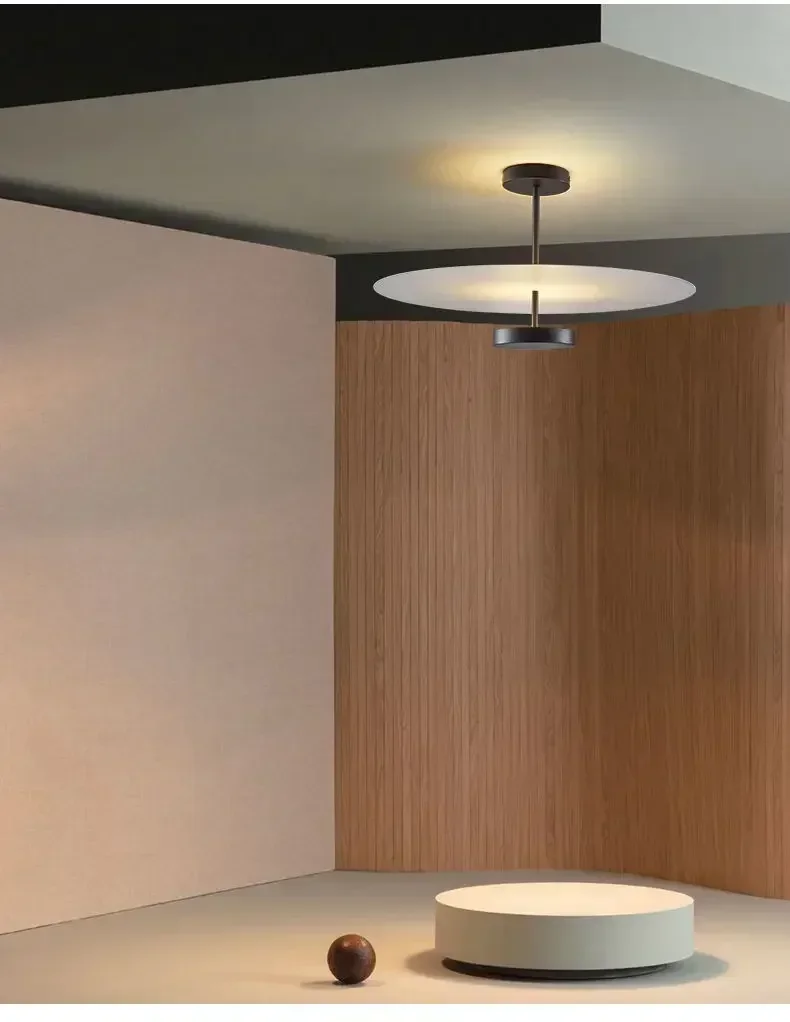 Description Picture 3 of itemNordic Minimalist Round Chandeliers Acrylic Black for Bedroom Track Bar Salon Pendant Lights Home Decor Indoor Lighting Fixture