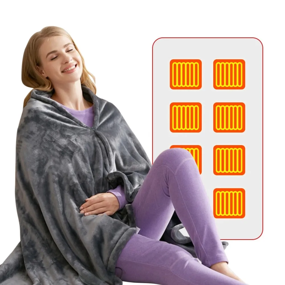 Portable Heated Blanket USB Electric Heating Shawl Blanket 3-speed  Adjustable Warming Cushion Household Winter Warm Pad supplies - AliExpress