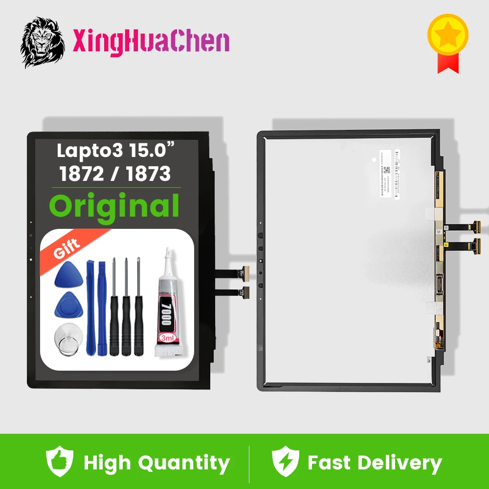 

AAA + оригинальный для Microsoft Surface Laptop 3 1872 1873 ЖК-дисплей сенсорный экран дигитайзер 15 дюймов для поверхностного ноутбука 3 Замена ЖК-дисплея