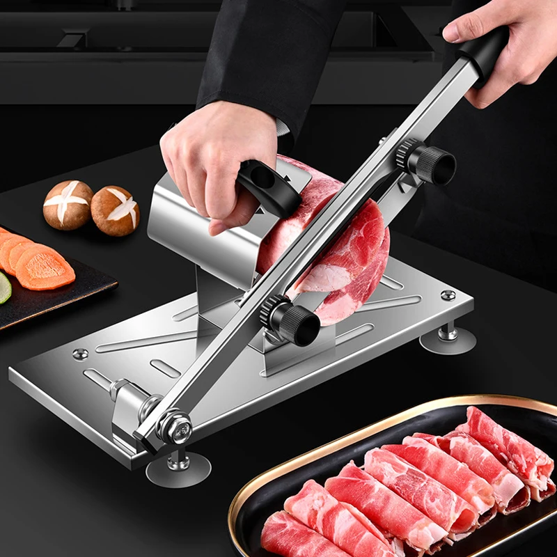 

Manual Frozen Meat Slicer Upgraded Stainless Steel Meat Cutter Beef Lamb Mutton Roll Slicing Maker for Shabu Cooking BBQ