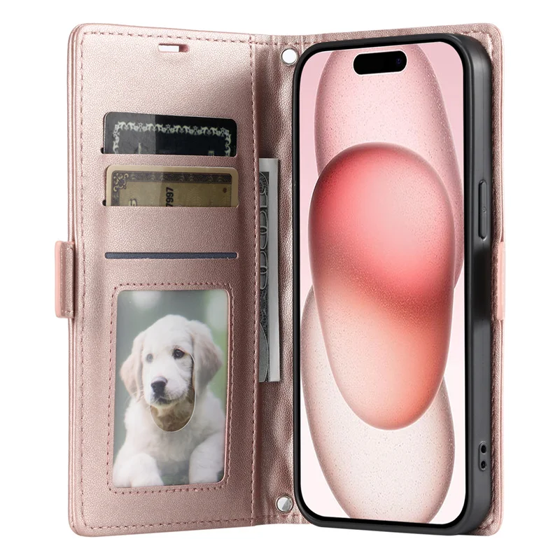 Elegant Grid Strap Leather Wallet Case Cover