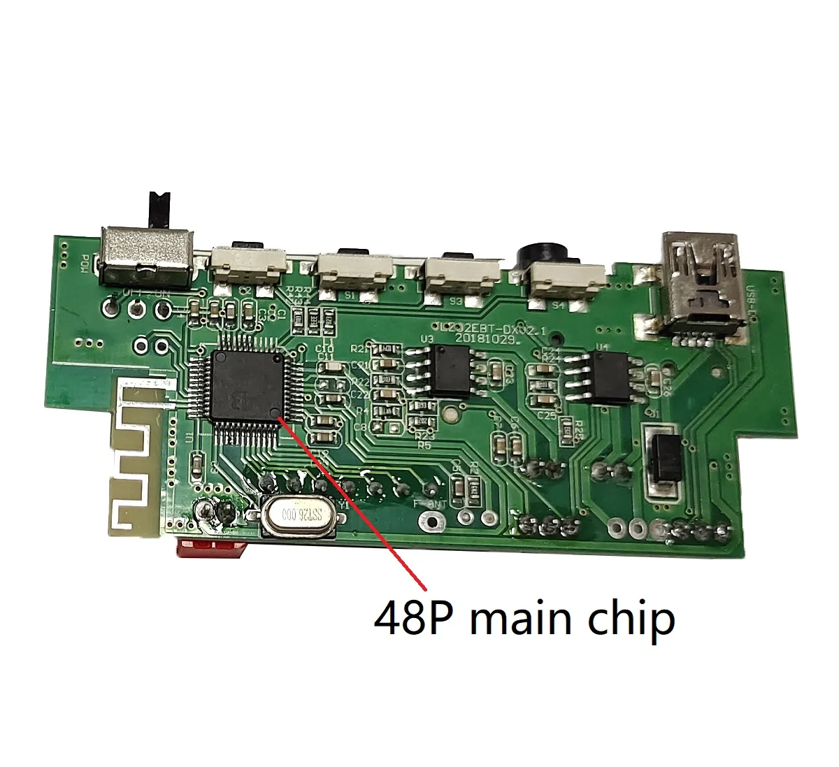 Audio converter amplifier audio decoder 5V Bluetooth TWS 3W + 3W digital display player intelligent Bluetooth recording power amplifier PCBA MP3 recording decoder