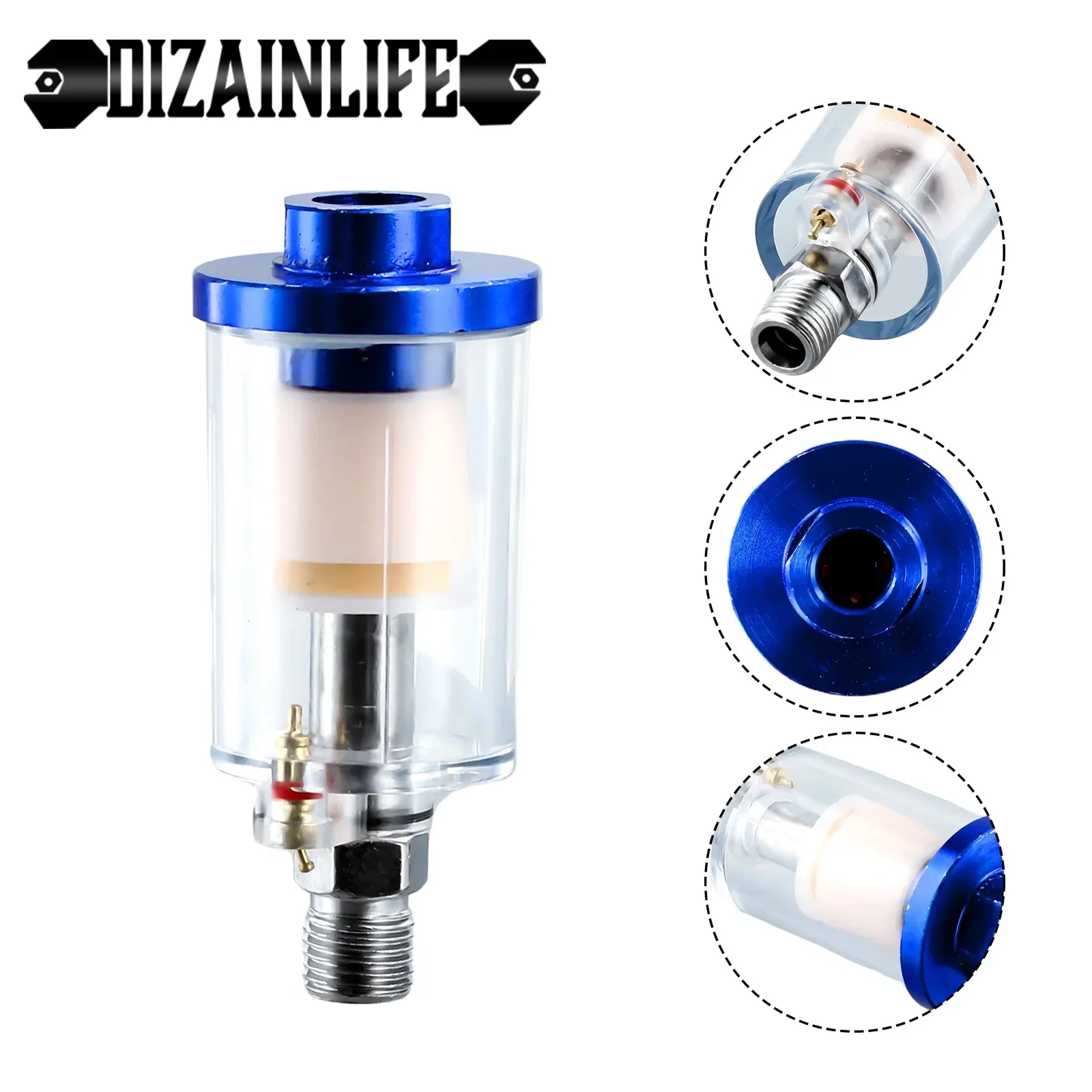 Oil Water Separation Filter Pneumatic Tool 1/4" Standard Thread Transparent Air Compressor Moisture Trap Air Filter