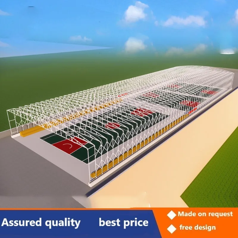 Palestra All'Aperto Campo Da Tennis Baldacchino Retrattile Elettrico Campo Da Basket Parasole Stack Elettrico