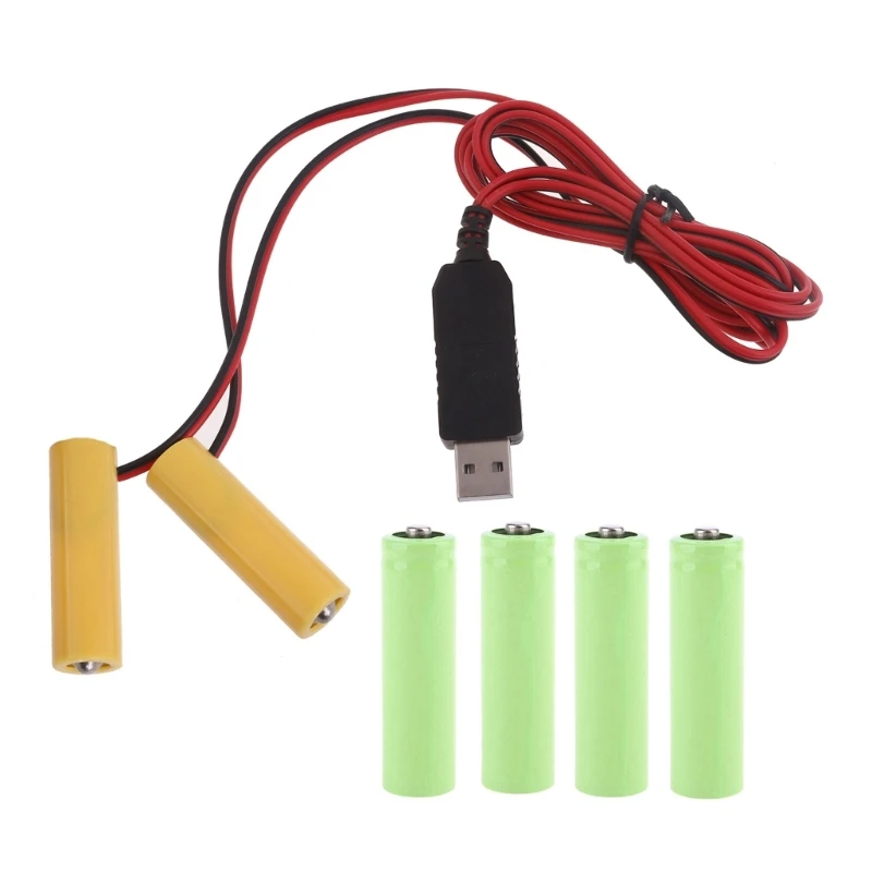 USB 전원 변환기 더미 배터리 제거기 Repalce 3pcs 1.5V LR6 AA 배터리 원격 제어, LED 조명, 장난감