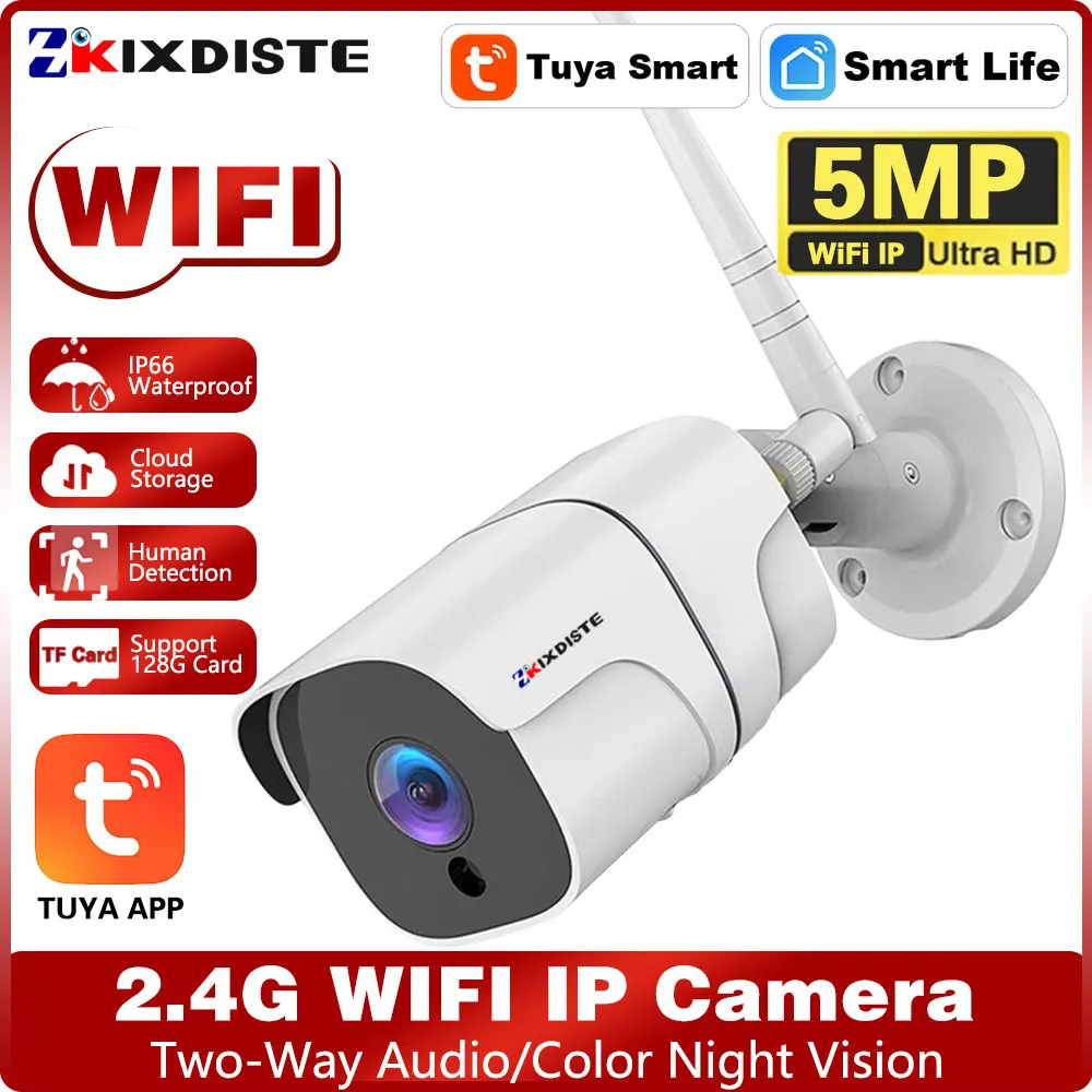 5Mp Tuya Wifi Smart Life Home Telecamera Ip Telecamera Di Sicurezza 4X Zoom Audio Bullet Cctv Telecamera Di Sorveglianza Work Tuya App