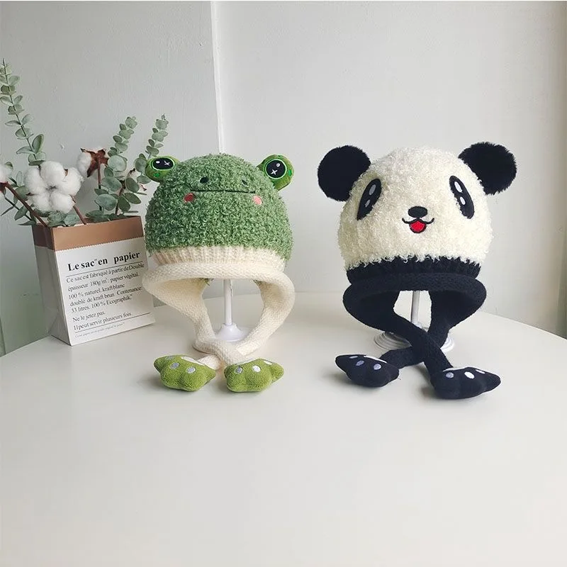 Children's hat autumn and winter new Korean version cartoon animal pullover hat outdoor warm boys and girls ear