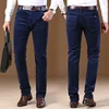 2023 Winter Men's Corduroy Casual Pants Business Fashion Solid Color Elastic Regular Fit Trousers Male Black Khaki Coffee Blue 4