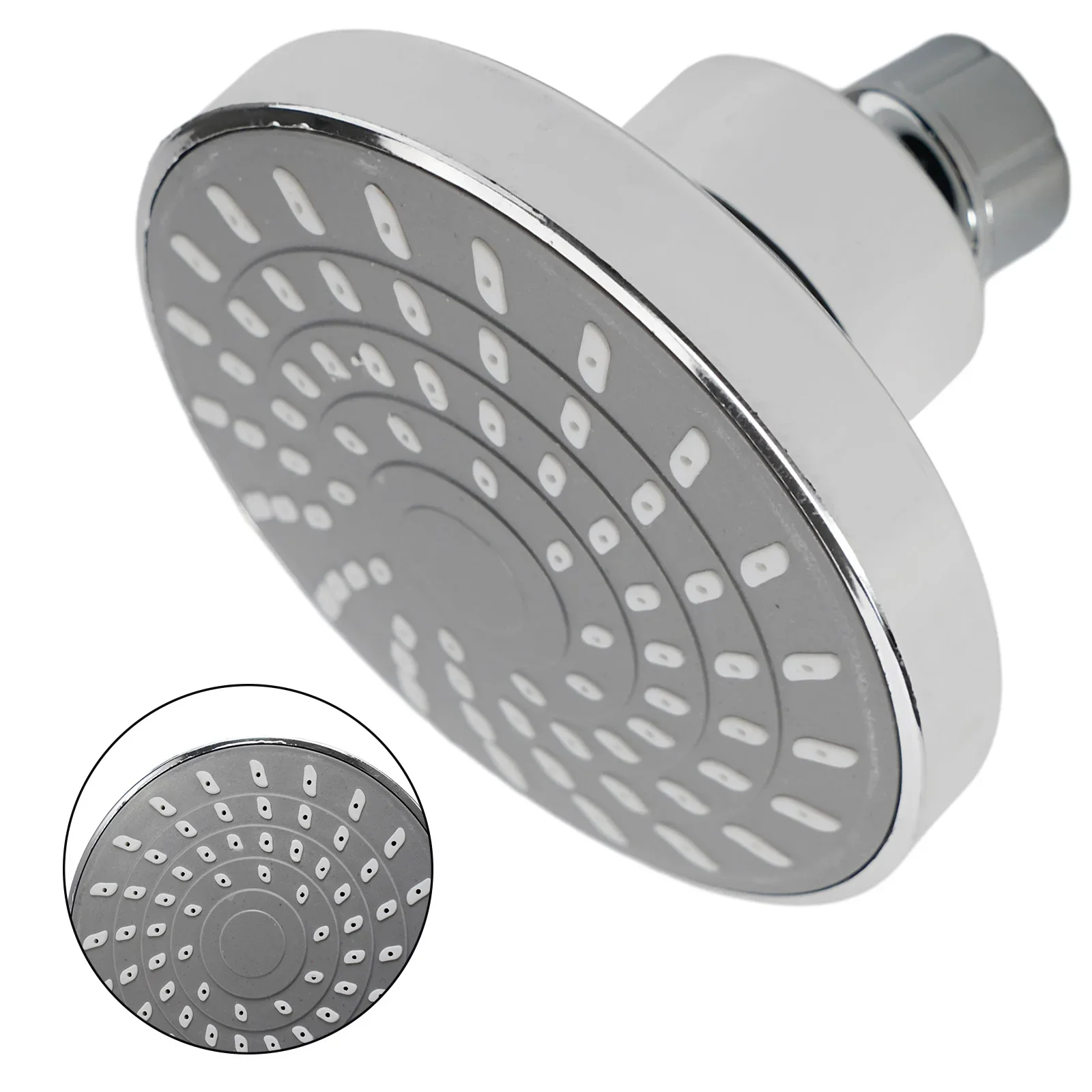 

Fixtures Shower Head Flexibility High Pressure Removable Round Self-cleaning Nozzle Wall-Mounted With Ball Joint