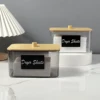 Acrylic Dryer Sheet Holder with Lid, Clear Laundry Sheets Container with Labels, Laundry Pods Storage for Laundry Room Organizat 2