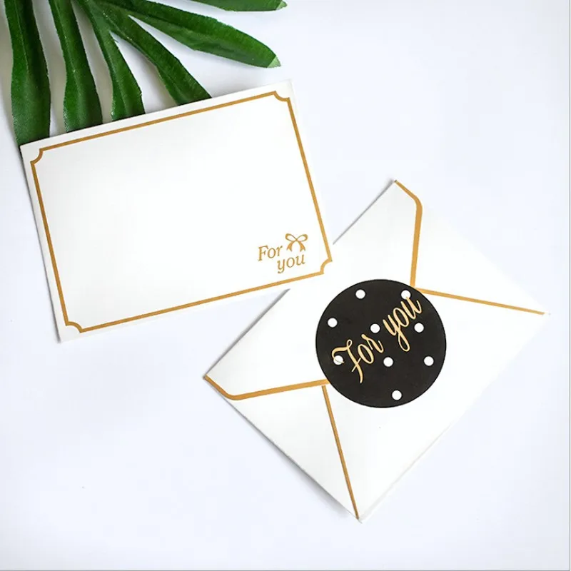 

10pcs/pack gold thank you card Thanks giving Day Card Love wedding Party cards Invitation with envelopechrismas