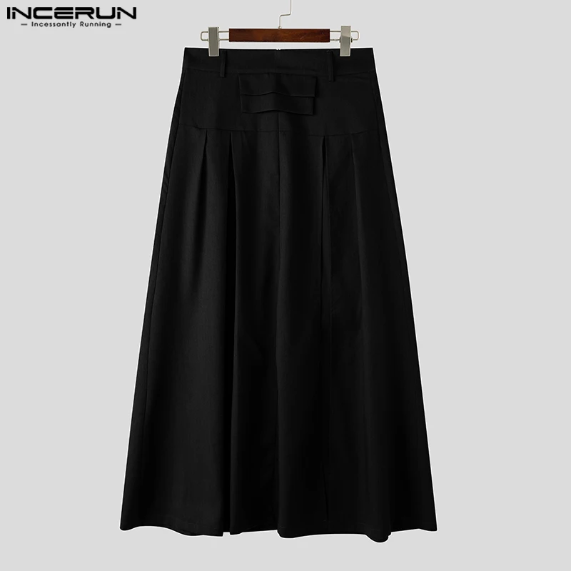 American Style Split Pleated Half Body Skirt