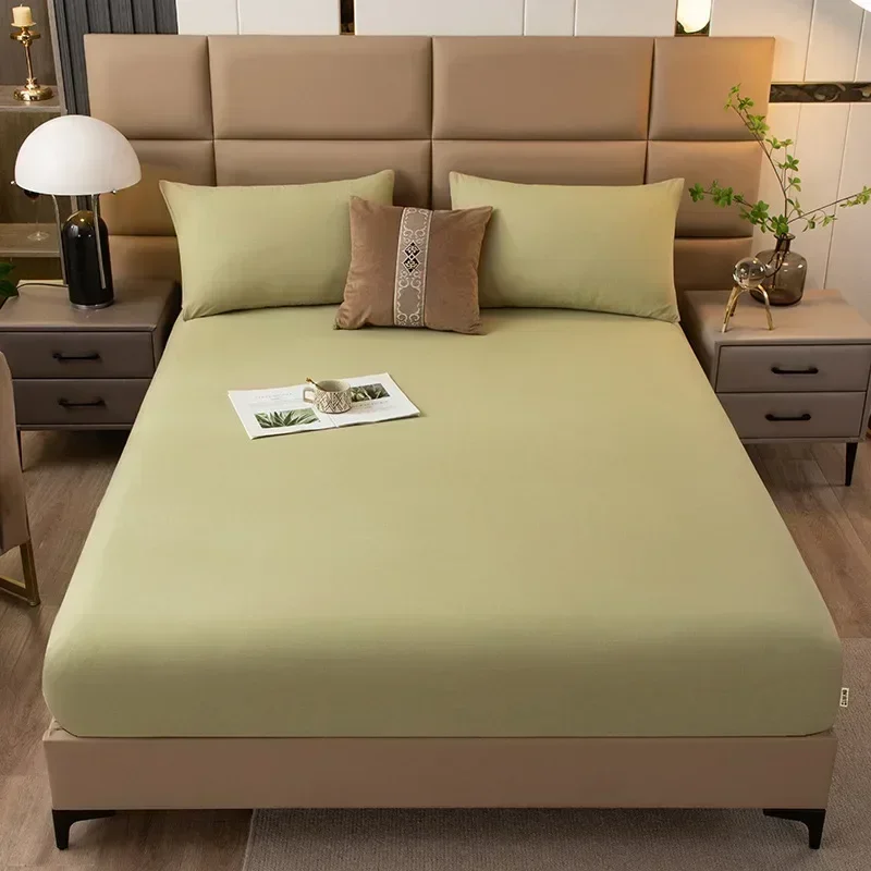 drap-en-coton-brut-delave-de-couleur-unie-juste-de-protection-complete-d'une-seule-piece-juste-et-matelas-592