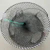Foldable spring three-hole crab cage round crab crayfish fishing net cage shrimp and shrimp cage crucian fish net bait trap 5