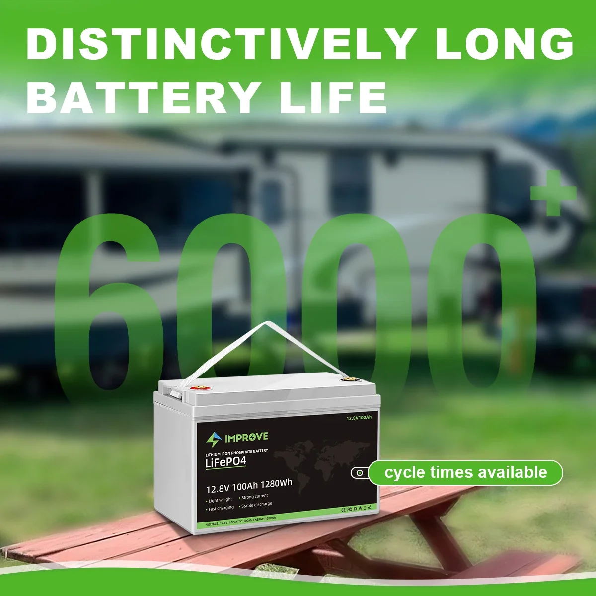 Deep cycle LifePO4 12V12.8V25.6V 100AH200AH lithium iron battery pack for AGV forklift RV low speedy car