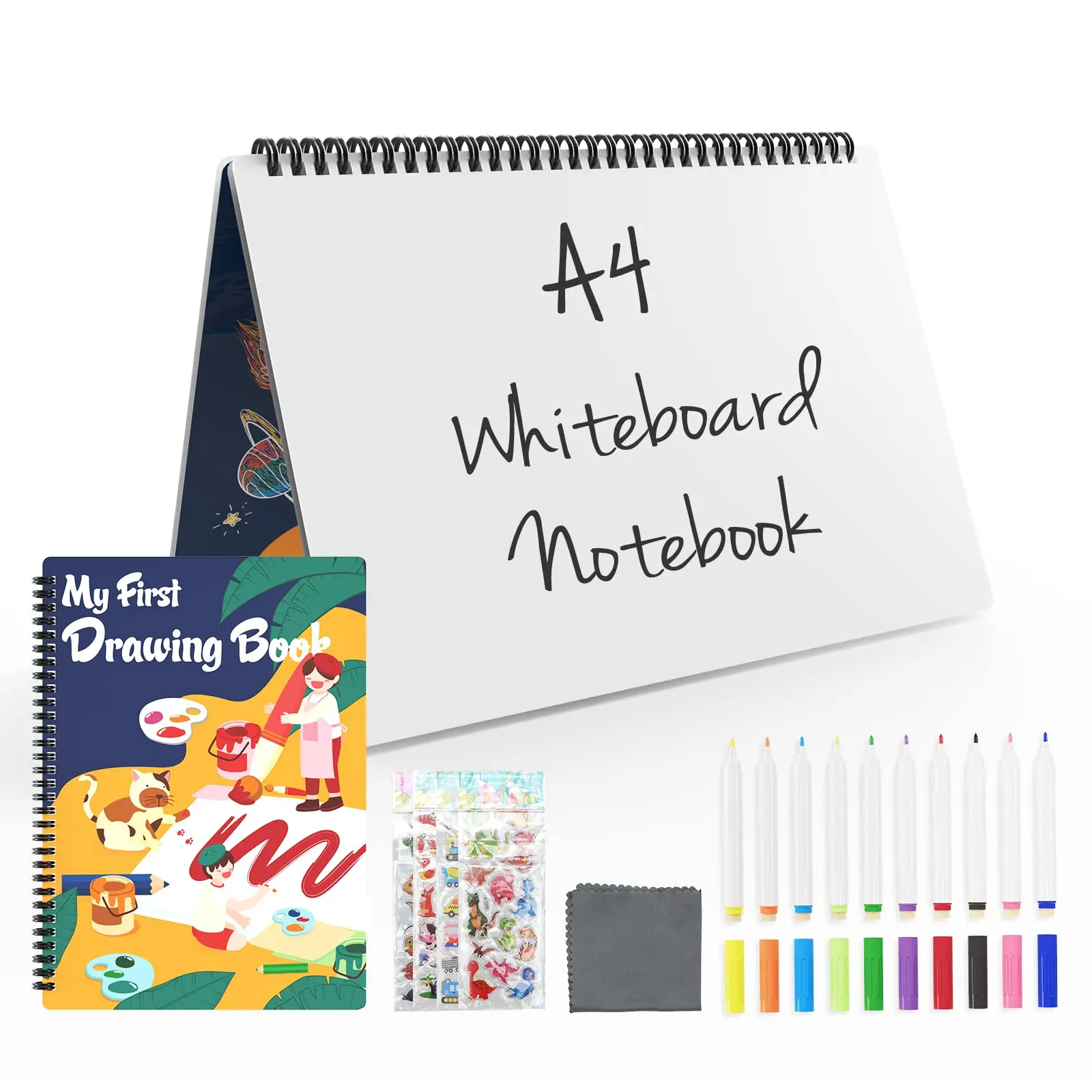 white-board-set-reusable-dry-erase-sheets-with-10-markers-for-memo-notes-handwriting-practice-writing-learning-toys-gift-forkids