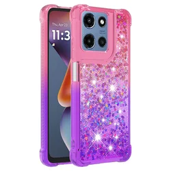 Gradient Color Quicksand Bling Phone Case - Soft Silicone Cover for Moto G 5G 2025 (C)