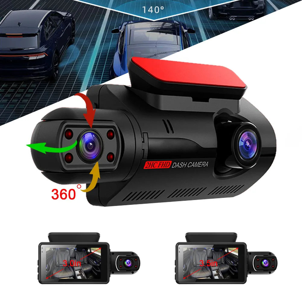 Dashcam Dual Camera HD inside Front Rear Camera 2 Lens Recorder Car DVR