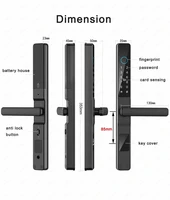 Waterproof Sliding Door Smart Lock TTLock App Alexa Fingerprint Digital Code RFID Card Anti-Lock Aluminum Glass Electronic Lock - Image 5