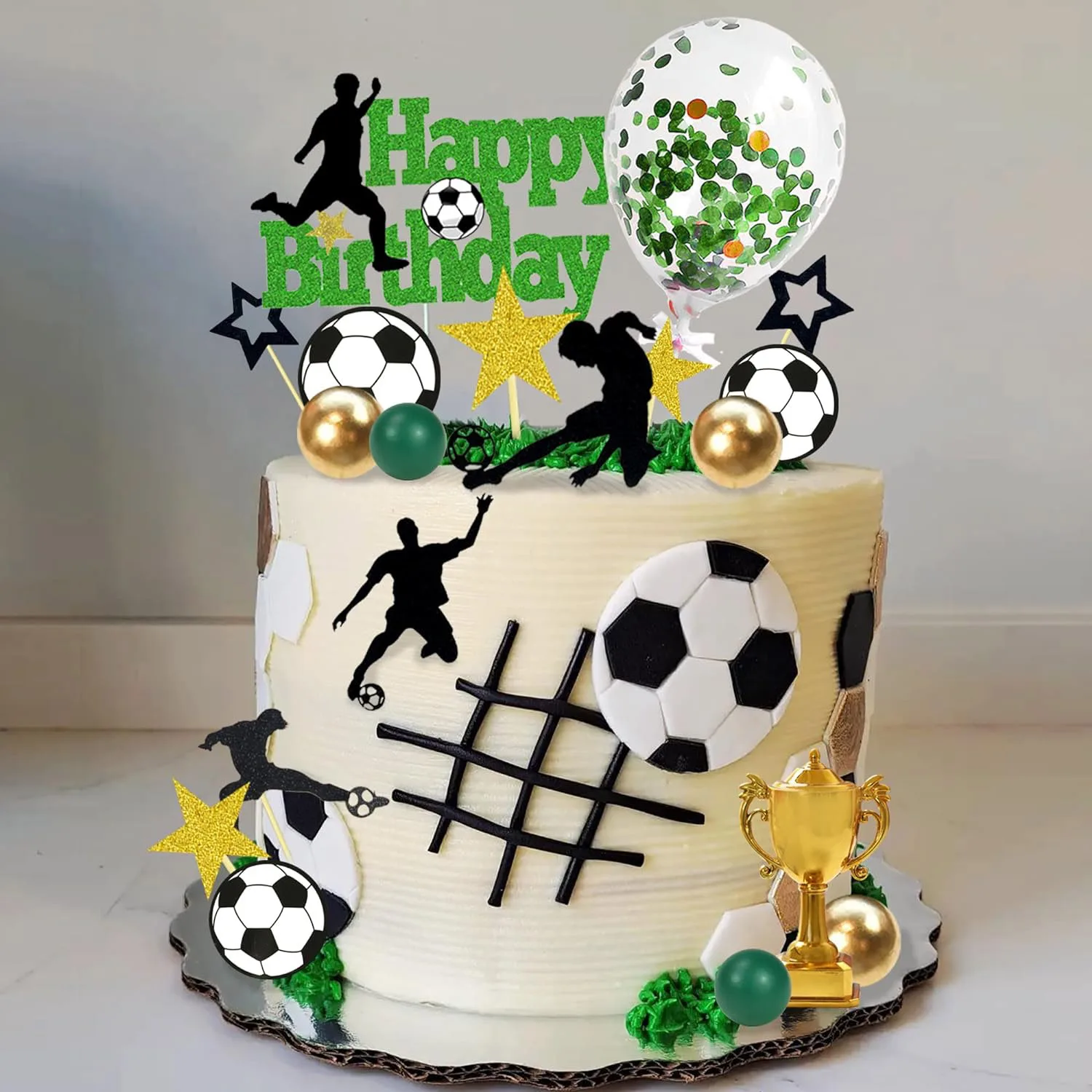 37-teiliges Sport-Kuchenaufsatz, Sport-Kuchendekoration mit Fußball, Fußball, Baseball, Basketball, Tennis, Golf, für Jungen und Herren, Sport-Thema – Detail 14