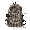 Knitted Backpack for Women Girls Large Capacity Travel Backpack Student Schoolbag Houndstooth Pattern 6