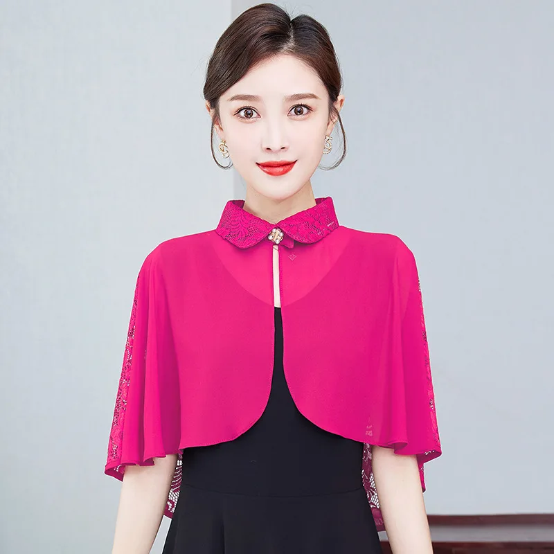 

Женская элегантная шифоновая накидка Tops, Летняя короткая женская накидка