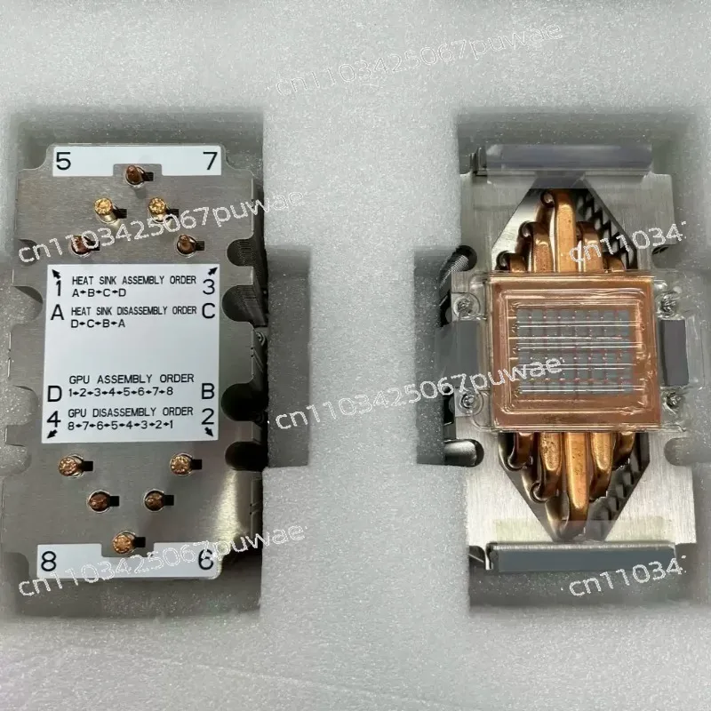 새로운 V100 SXM2 쿨러 | 10개의 구리 튜브(11cm) 사전 도포된 열전도 그리스 포함, 고효율 방열