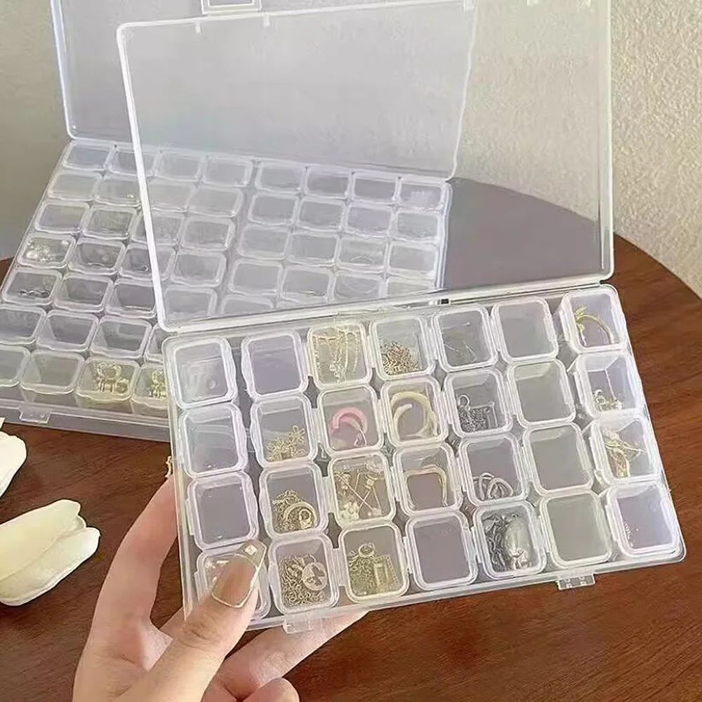 28/56 Slot Adjustable Plastic Storage Box Storage Box Case for Jewelry Diamond Painting Craft Bead Pill Holder Tool