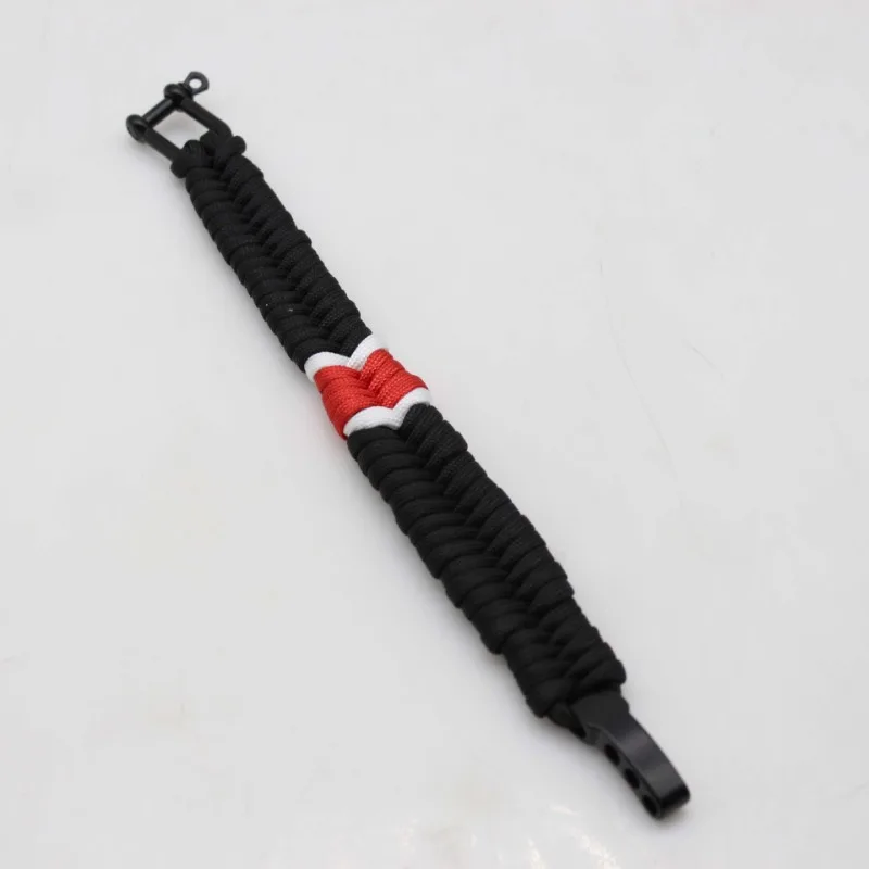 Paracord Bracelet Black Stainless Three-Holes 550 Outdoor Camping Adjustable Survival Bracelet DIY Weaving for Both Men and Wom