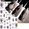 3D Blue Gold Glitter Christmas Nail Art Sticker Snowflake Star Bow Bell Wine Glass Gift Winter Xmas New Year French Manicure Tip 1
