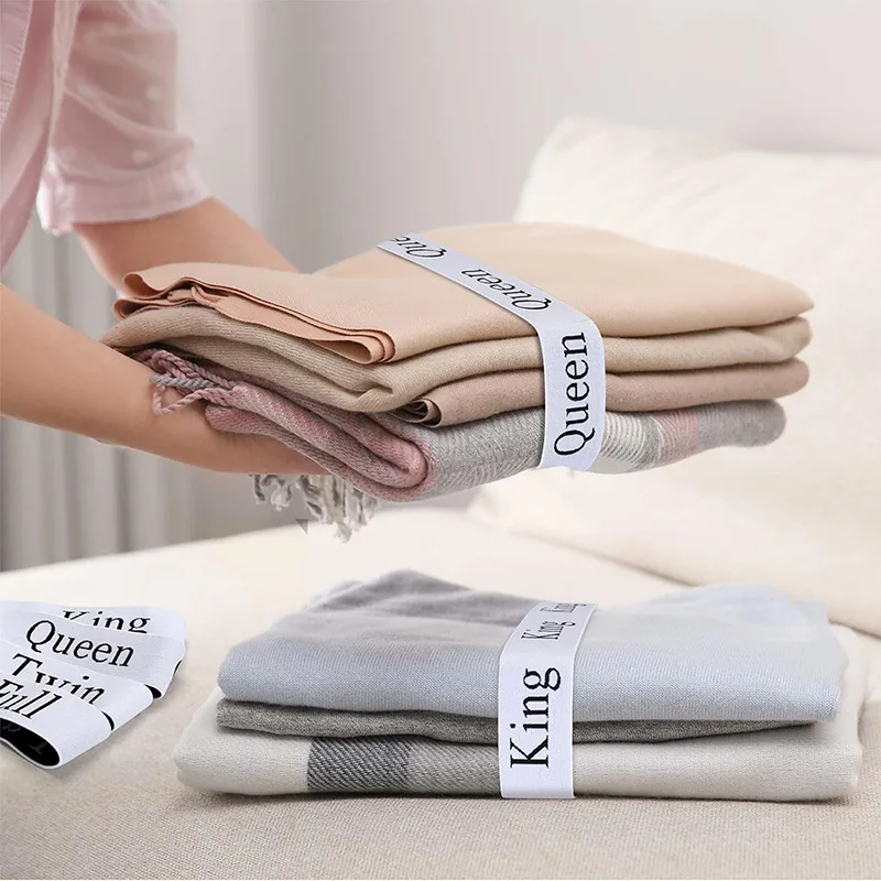 4Pcs Elastic Bedsheets Bands Bed Sheet Clothes Storage Organizer Sheet Closet Organization Labels Letter Sheet Straps 3