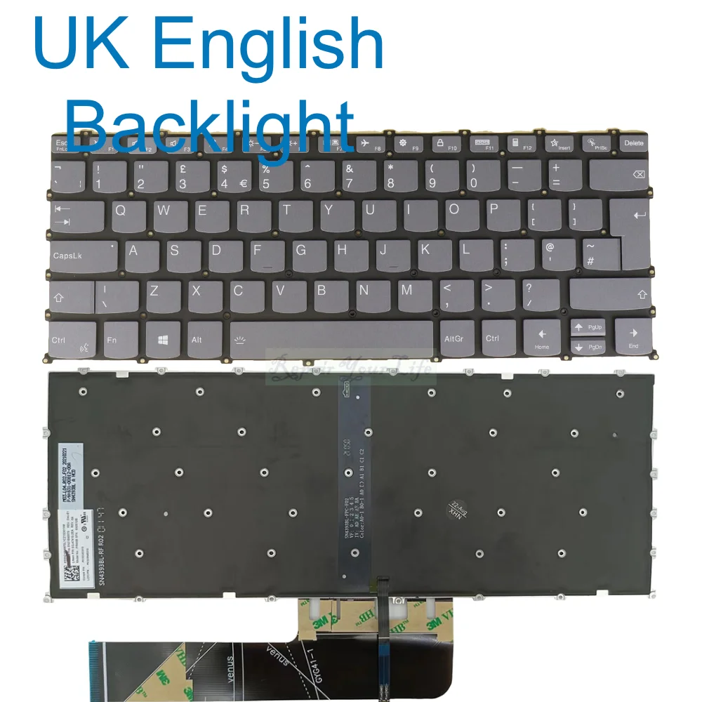 Teclado Retroiluminado para Laptop Lenovo Reino Unido Espanhol Pt-br Brasil Flex 514iil05 14are05 14alc05 14itl05 Ideapad 81x1 81x2 82hs Pr4sb - Imagem 4