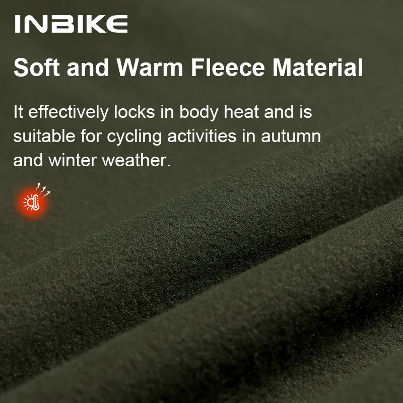 INBIKE Winter Cycling Bib Tights Set with Pad Long Sleeve Jersey Thermal Fleece Warm Pockets for Men Road Bike MTB Clothing Man