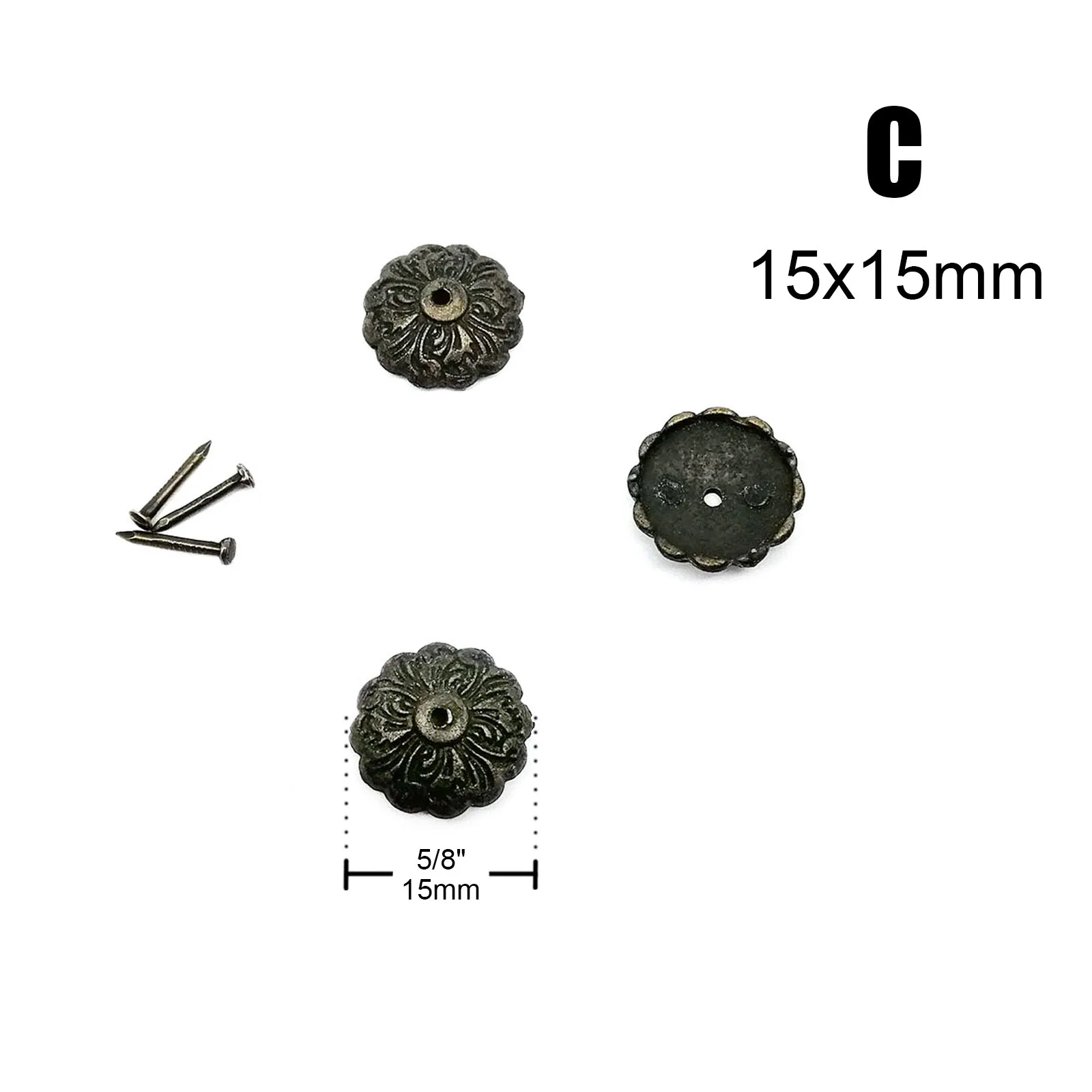 100pcs Antique Brass Upholstery Nail Jewelry Chest Wooden Box Corner Gift Wine Case Sofa Decorative Tack Stud Shim Pad Pushpin - Image 5