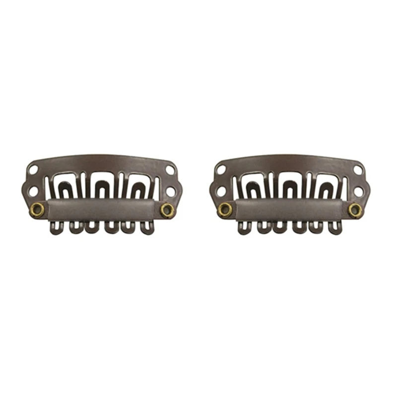 

20Pcs Brown Snap Clips U-Shape Metal Clips For Hair Extensions DIY
