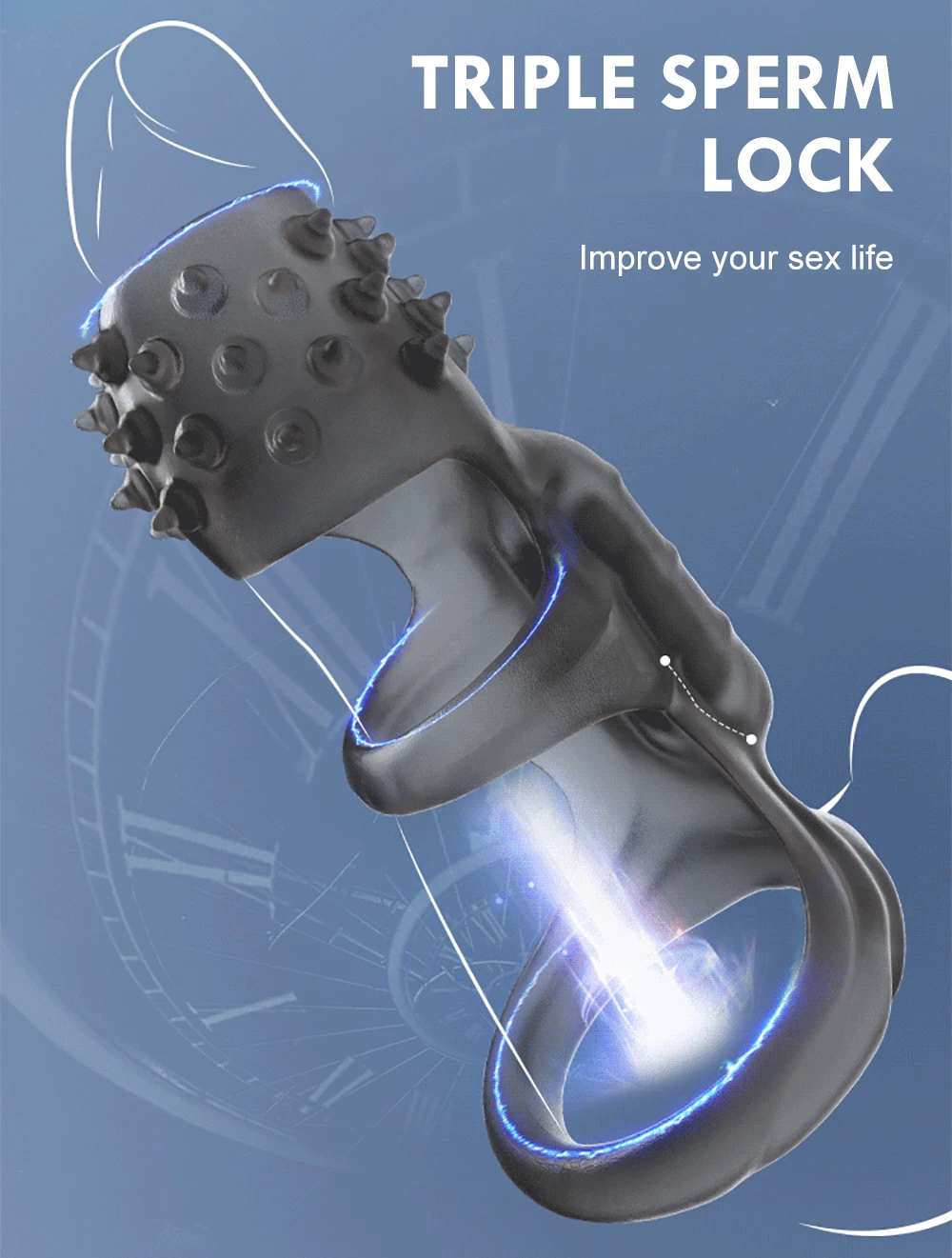 Delay Male Ejaculation Sleeve Vibrating Ring G-spot Stimulator_voghion.com