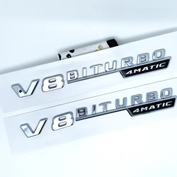 Mercedes Benz Glossy Black Chrome Fender Logo Sticker (V8BITURBO4MATIC)