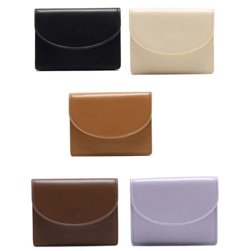 

Women Men Small Clutch Coin Purse Multi-slot PU Wallet Short Type Bank Credit Card Cash Holder Casual Solid Color Change Pocket