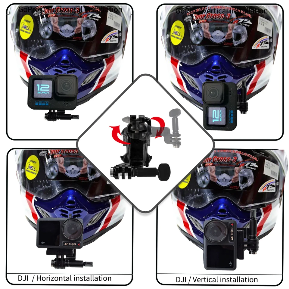 Kit De Montage Pour Menton De Casque Moto ARAI Tour Cross 3 - Aluminium Personnalisé Pour GoPro