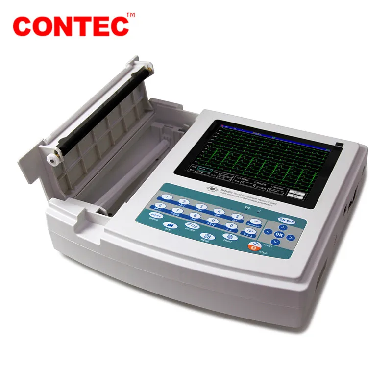 Touch Screen Digital 12 Channel 12 Leads ECG EKG Electrocardiograph PC Software CONTEC ECG1200G