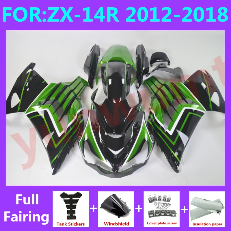 

Motorcycle Fairings Kit for Ninja ZX-14R 2012 2013 2014 2015 ZX14R zx 14r 12 13 14 15 bodywork full fairing kits set green black