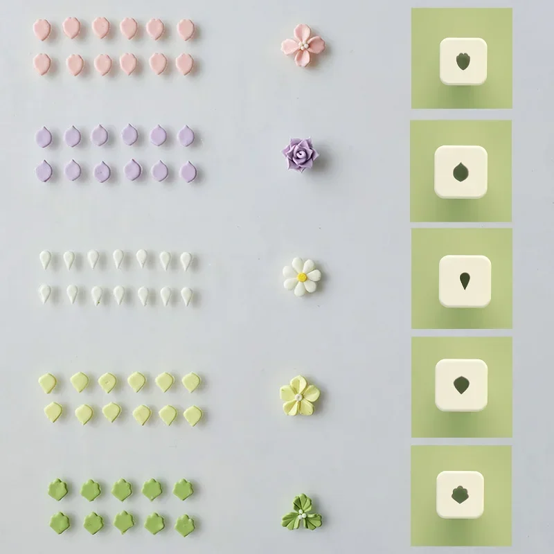 ミニポリマークレイカッター,0.5mm,極細のカット,花の花びら,幾何学的